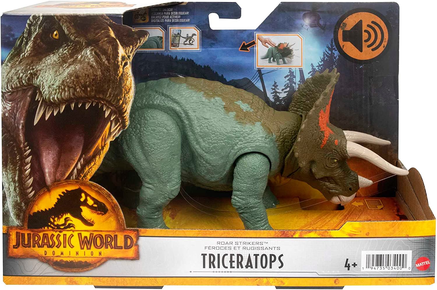 AN-JURASSIC WORLD DOMINION ATTACCO RUGGENTE: TRICERATOPS PREZZO